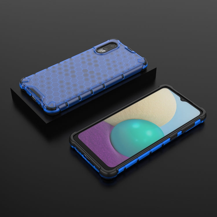 For Samsung Galaxy A02 EU Version Shockproof Honeycomb PC + TPU Case with Neck Lanyard