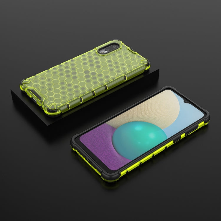 For Samsung Galaxy A02 EU Version Shockproof Honeycomb PC + TPU Case with Neck Lanyard