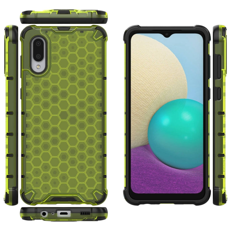 For Samsung Galaxy A02 EU Version Shockproof Honeycomb PC + TPU Case with Neck Lanyard