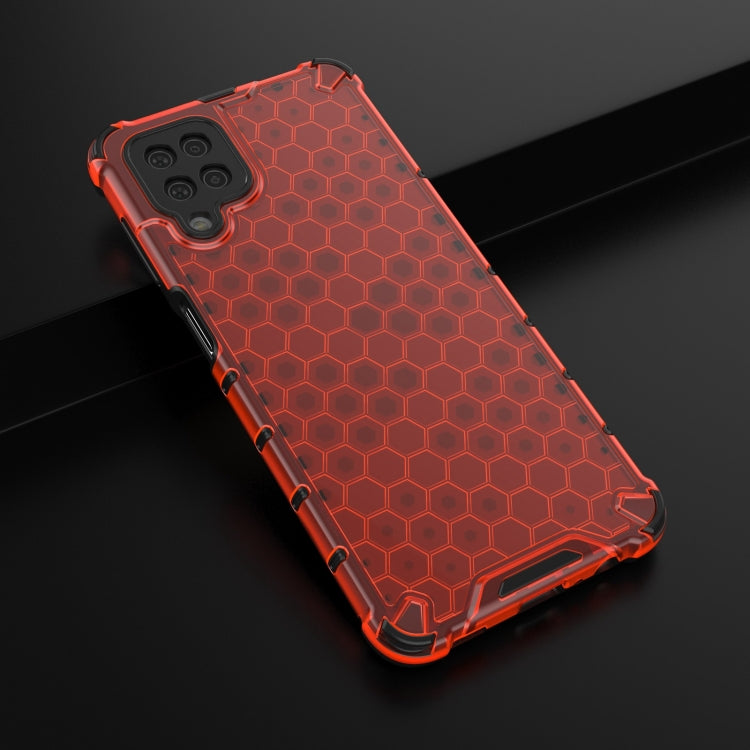 For Samsung Galaxy A12 5G Shockproof Honeycomb PC + TPU Case with Neck Lanyard