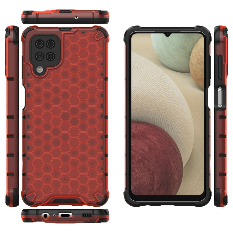 For Samsung Galaxy A12 5G Shockproof Honeycomb PC + TPU Case with Neck Lanyard