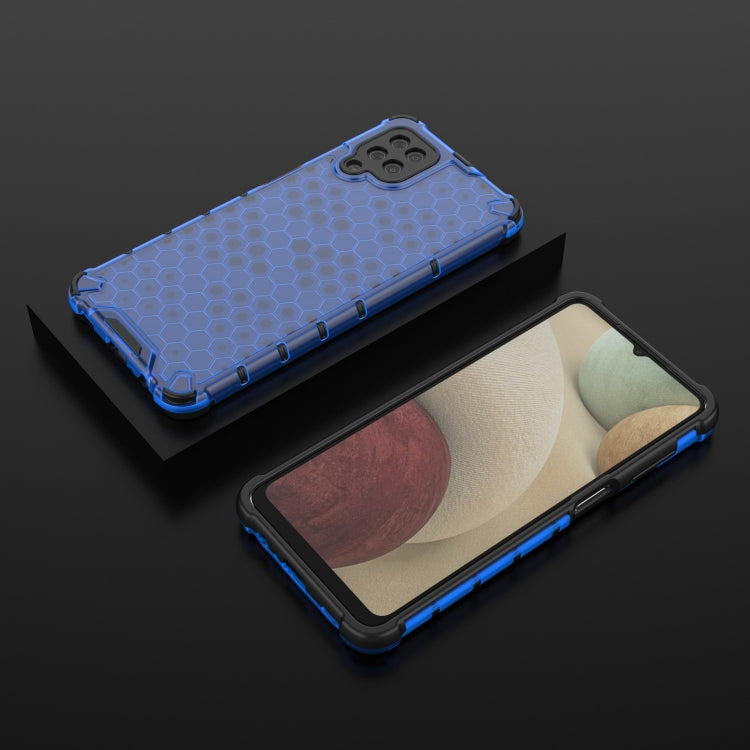 For Samsung Galaxy A12 5G Shockproof Honeycomb PC + TPU Case with Neck Lanyard