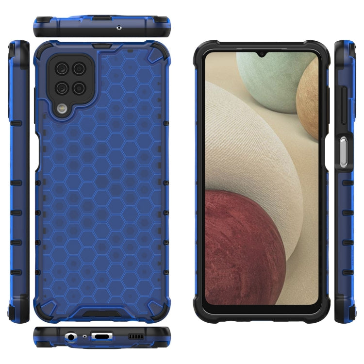 For Samsung Galaxy A12 5G Shockproof Honeycomb PC + TPU Case with Neck Lanyard