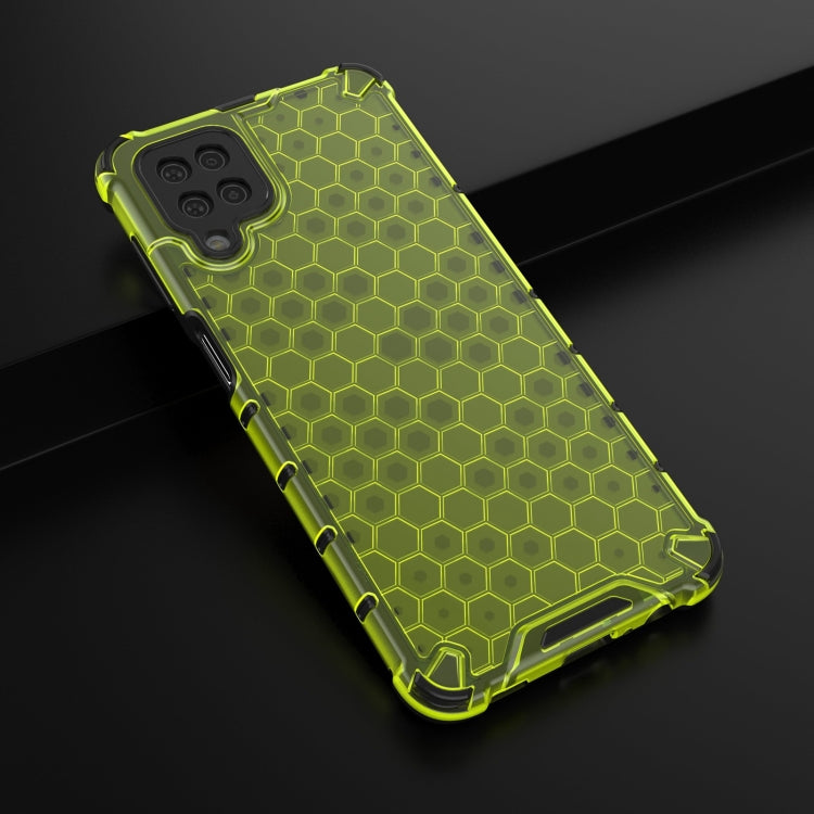 For Samsung Galaxy A12 5G Shockproof Honeycomb PC + TPU Case with Neck Lanyard