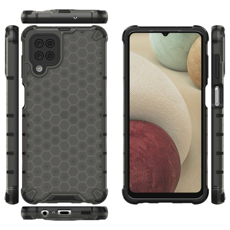For Samsung Galaxy A12 5G Shockproof Honeycomb PC + TPU Case with Neck Lanyard