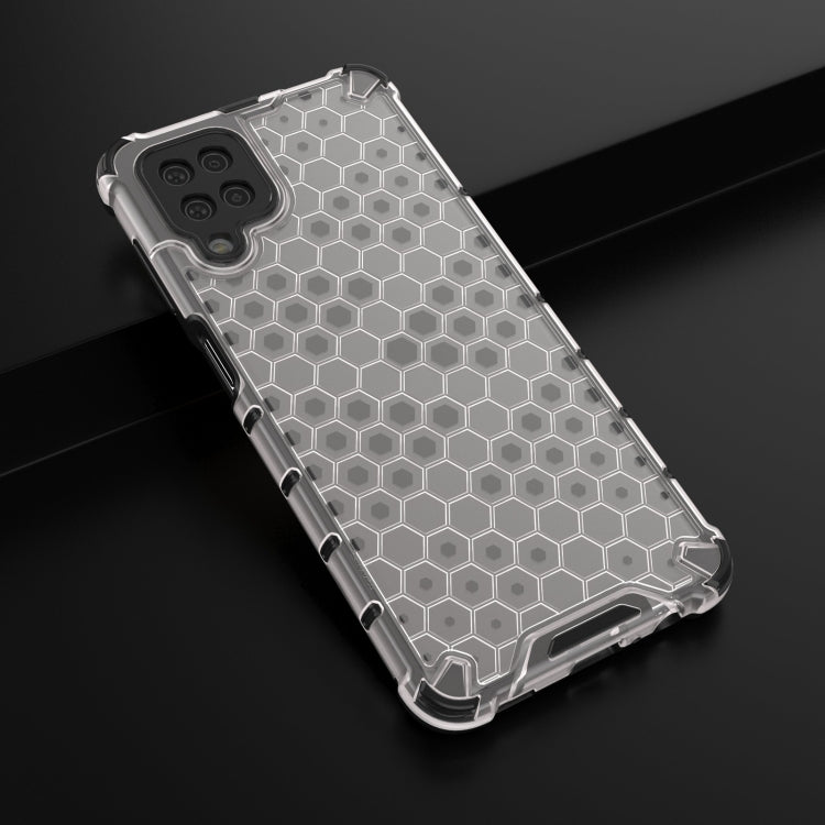 For Samsung Galaxy A12 5G Shockproof Honeycomb PC + TPU Case with Neck Lanyard