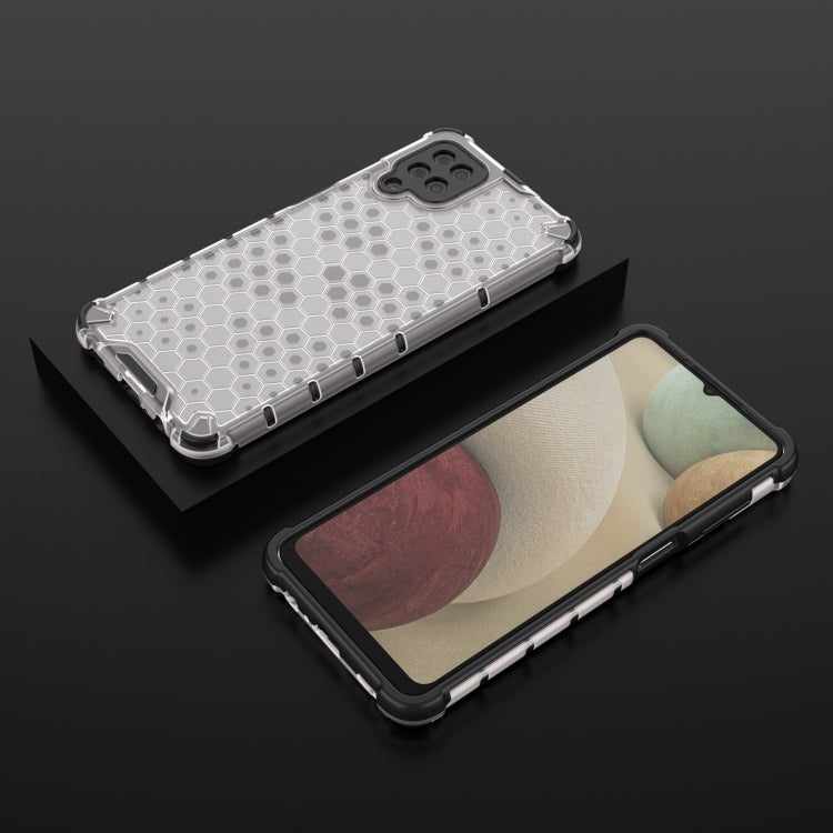 For Samsung Galaxy A12 5G Shockproof Honeycomb PC + TPU Case with Neck Lanyard