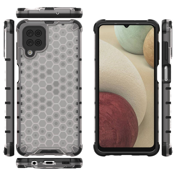 For Samsung Galaxy A12 5G Shockproof Honeycomb PC + TPU Case with Neck Lanyard