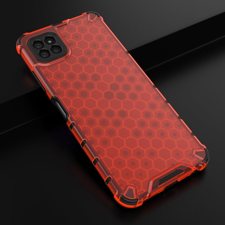 For Samsung Galaxy A22 5G Shockproof Honeycomb PC + TPU Case with Neck Lanyard