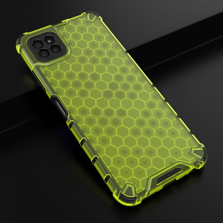 For Samsung Galaxy A22 5G Shockproof Honeycomb PC + TPU Case with Neck Lanyard