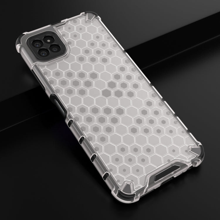 For Samsung Galaxy A22 5G Shockproof Honeycomb PC + TPU Case with Neck Lanyard
