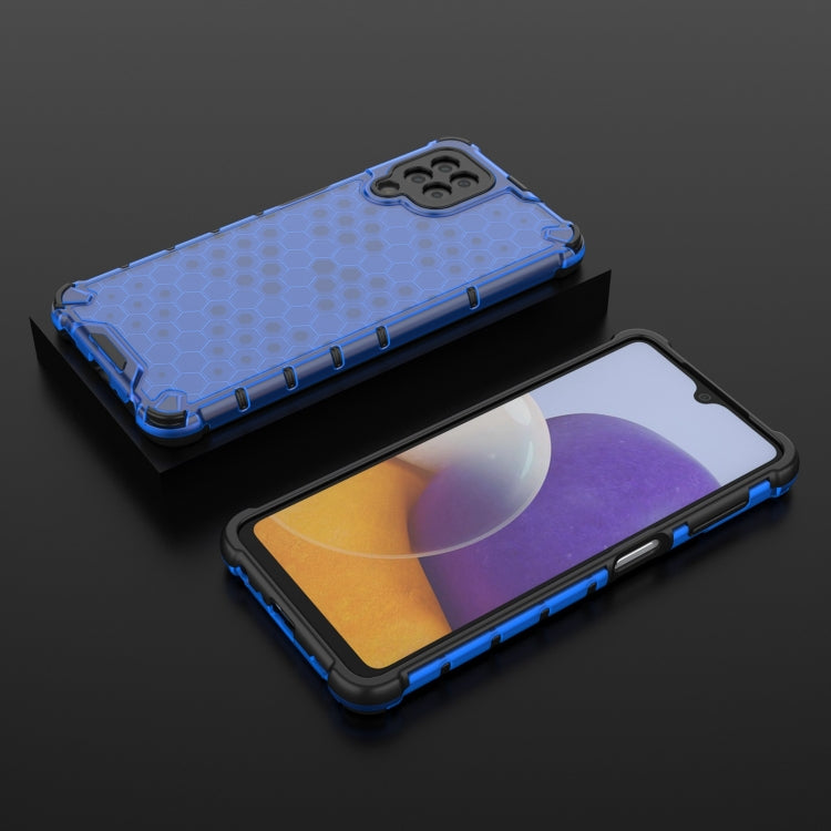 For Samsung Galaxy A22 4G Shockproof Honeycomb PC + TPU Case with Neck Lanyard