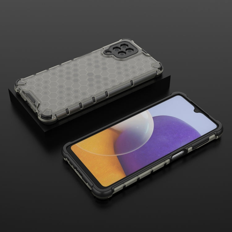 For Samsung Galaxy A22 4G Shockproof Honeycomb PC + TPU Case with Neck Lanyard