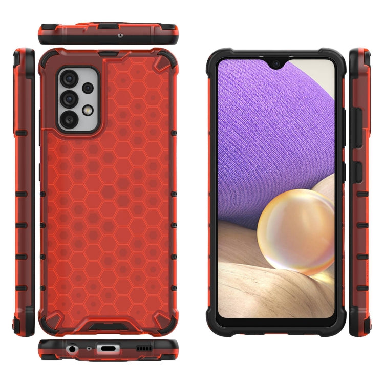 For Samsung Galaxy A32 4G Shockproof Honeycomb PC + TPU Case with Neck Lanyard