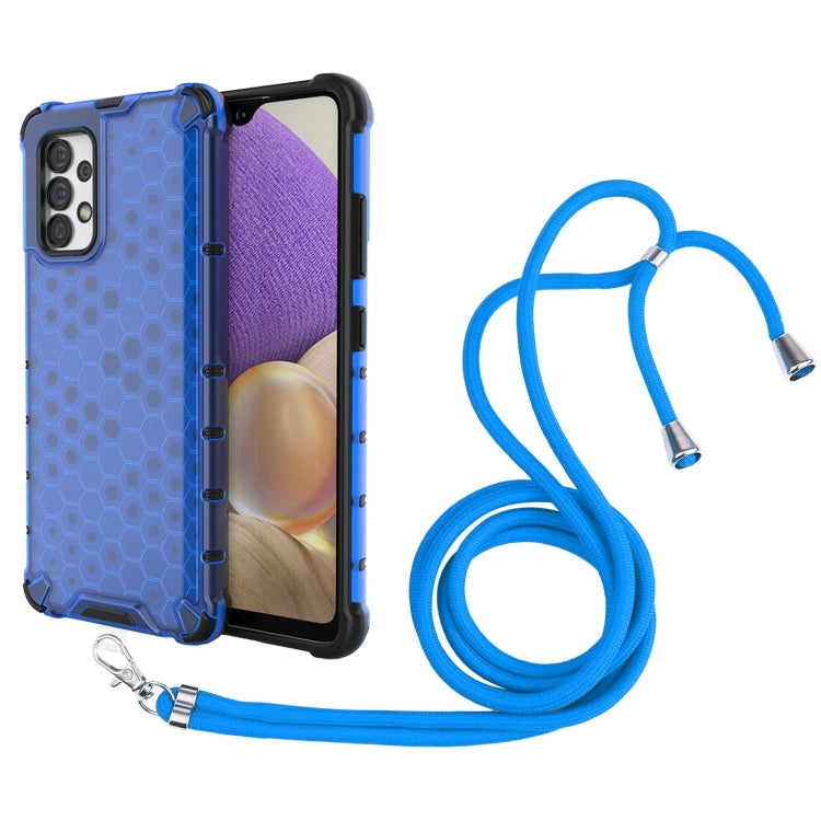 For Samsung Galaxy A32 4G Shockproof Honeycomb PC + TPU Case with Neck Lanyard