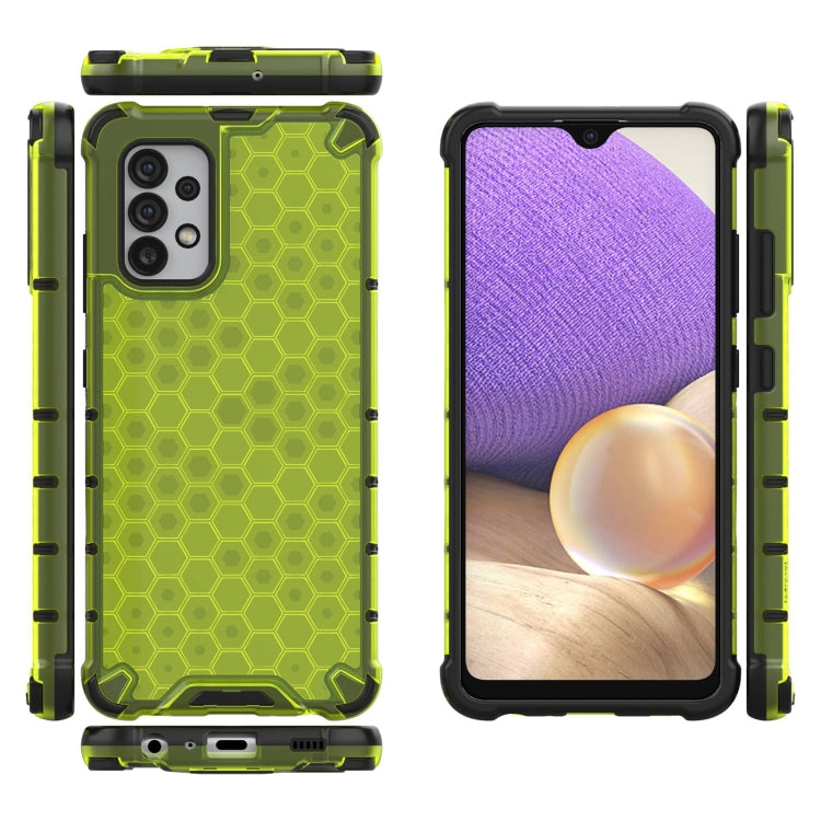 For Samsung Galaxy A32 4G Shockproof Honeycomb PC + TPU Case with Neck Lanyard