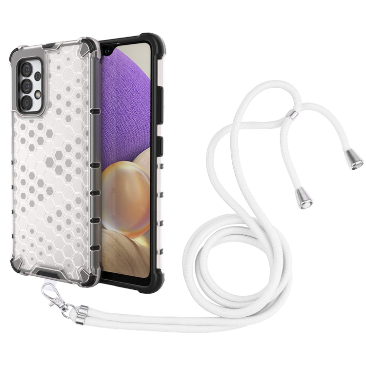 For Samsung Galaxy A32 4G Shockproof Honeycomb PC + TPU Case with Neck Lanyard