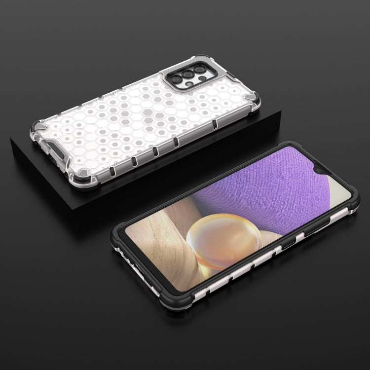 For Samsung Galaxy A32 4G Shockproof Honeycomb PC + TPU Case with Neck Lanyard