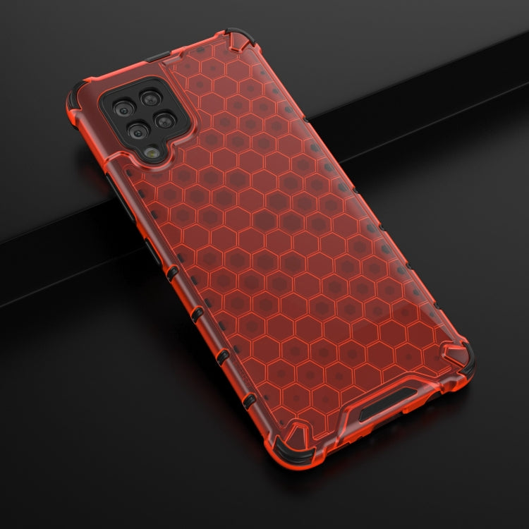 For Samsung Galaxy A42 5G Shockproof Honeycomb PC + TPU Case with Neck Lanyard
