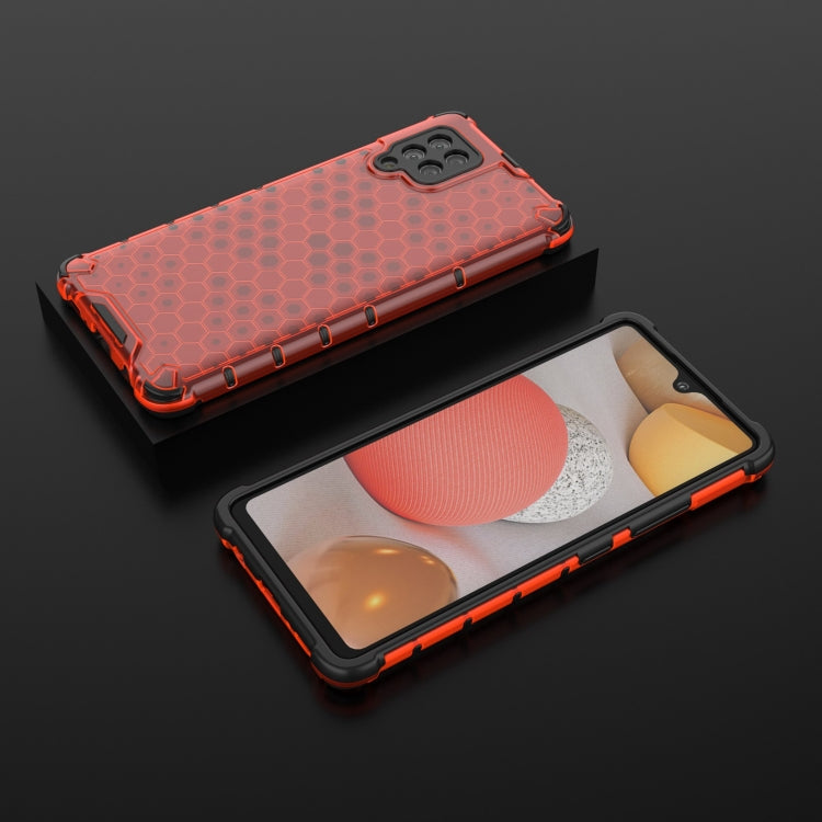For Samsung Galaxy A42 5G Shockproof Honeycomb PC + TPU Case with Neck Lanyard