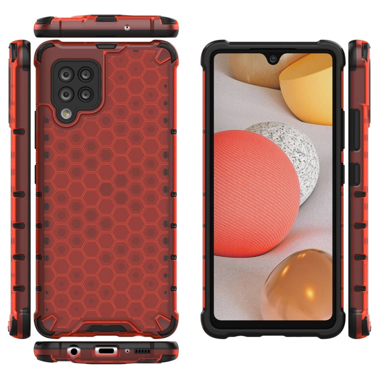For Samsung Galaxy A42 5G Shockproof Honeycomb PC + TPU Case with Neck Lanyard