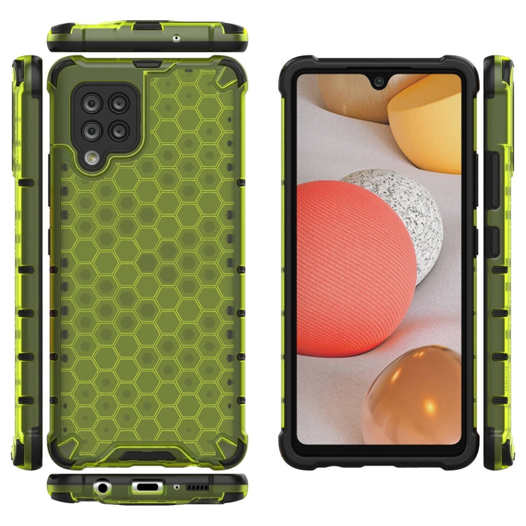 For Samsung Galaxy A42 5G Shockproof Honeycomb PC + TPU Case with Neck Lanyard