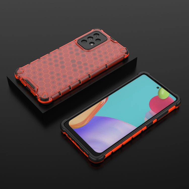 For Samsung Galaxy A52 5G / 4G Shockproof Honeycomb PC + TPU Case with Neck Lanyard