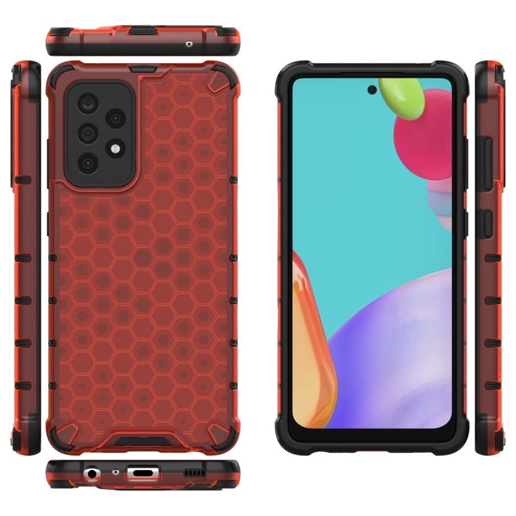 For Samsung Galaxy A52 5G / 4G Shockproof Honeycomb PC + TPU Case with Neck Lanyard