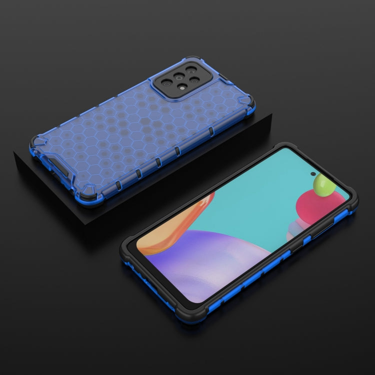 For Samsung Galaxy A52 5G / 4G Shockproof Honeycomb PC + TPU Case with Neck Lanyard