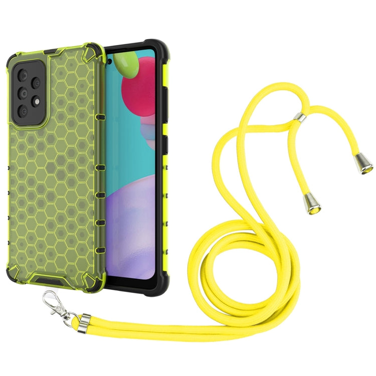 For Samsung Galaxy A52 5G / 4G Shockproof Honeycomb PC + TPU Case with Neck Lanyard