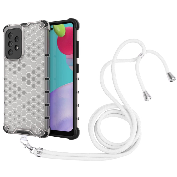 For Samsung Galaxy A52 5G / 4G Shockproof Honeycomb PC + TPU Case with Neck Lanyard
