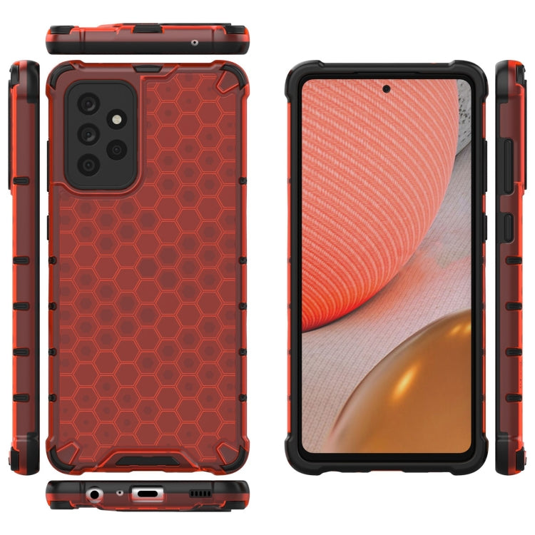 For Samsung Galaxy A72 5G / 4G Shockproof Honeycomb PC + TPU Case with Neck Lanyard