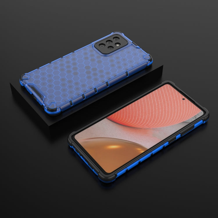For Samsung Galaxy A72 5G / 4G Shockproof Honeycomb PC + TPU Case with Neck Lanyard