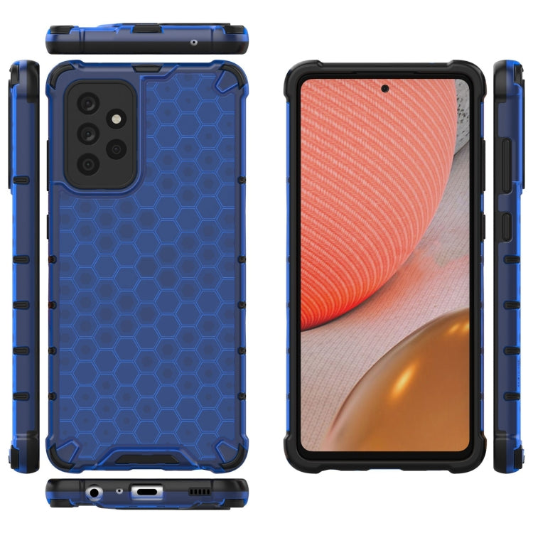 For Samsung Galaxy A72 5G / 4G Shockproof Honeycomb PC + TPU Case with Neck Lanyard
