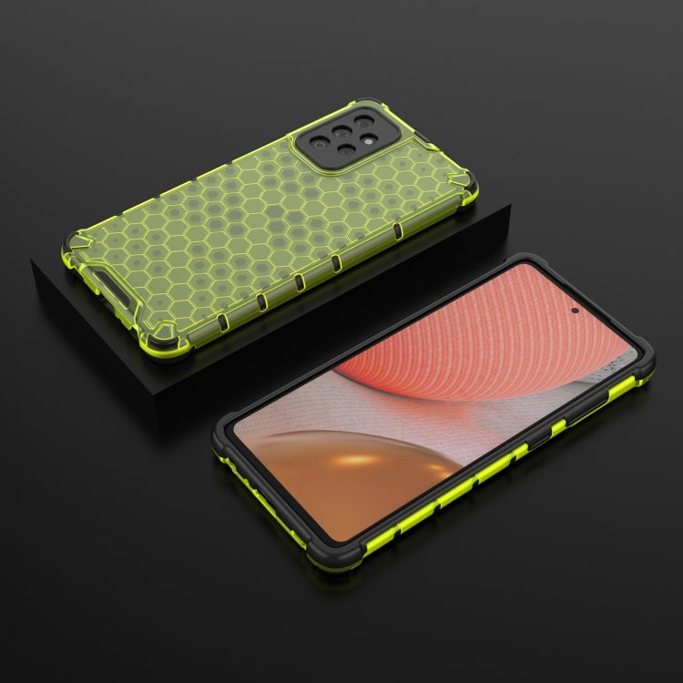 For Samsung Galaxy A72 5G / 4G Shockproof Honeycomb PC + TPU Case with Neck Lanyard