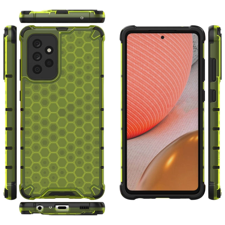 For Samsung Galaxy A72 5G / 4G Shockproof Honeycomb PC + TPU Case with Neck Lanyard