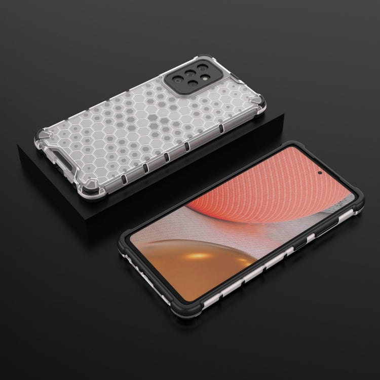 For Samsung Galaxy A72 5G / 4G Shockproof Honeycomb PC + TPU Case with Neck Lanyard