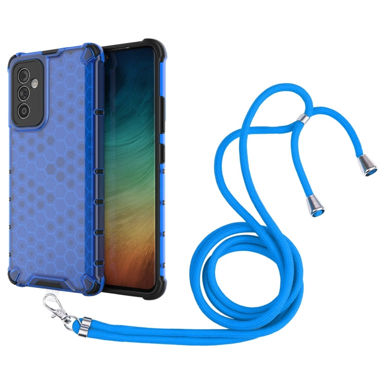 For Samsung Galaxy A82 5G Shockproof Honeycomb PC + TPU Case with Neck Lanyard