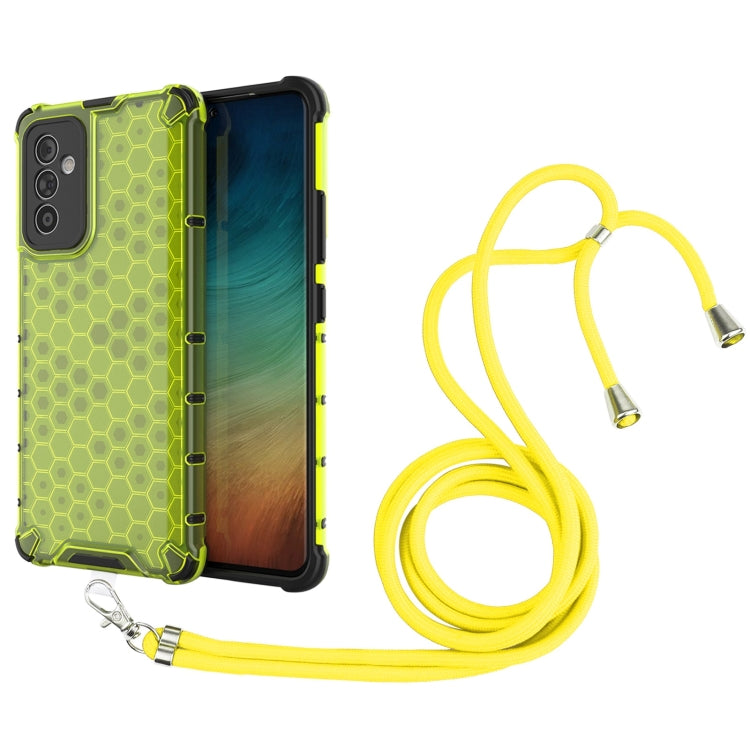 For Samsung Galaxy A82 5G Shockproof Honeycomb PC + TPU Case with Neck Lanyard
