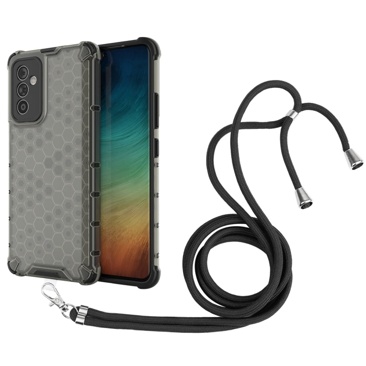 For Samsung Galaxy A82 5G Shockproof Honeycomb PC + TPU Case with Neck Lanyard