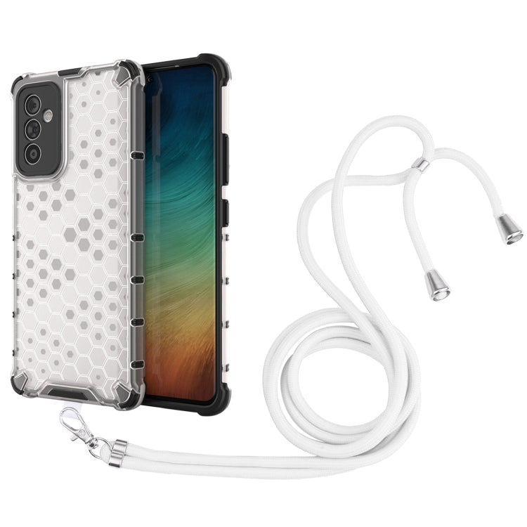 For Samsung Galaxy A82 5G Shockproof Honeycomb PC + TPU Case with Neck Lanyard
