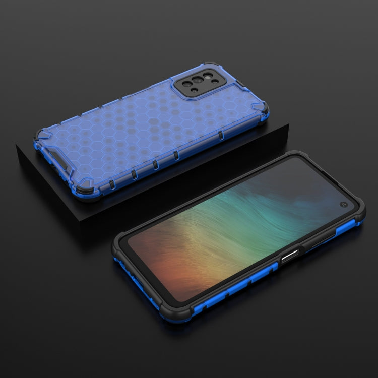 For Samsung Galaxy F52 5G Shockproof Honeycomb PC + TPU Case with Neck Lanyard