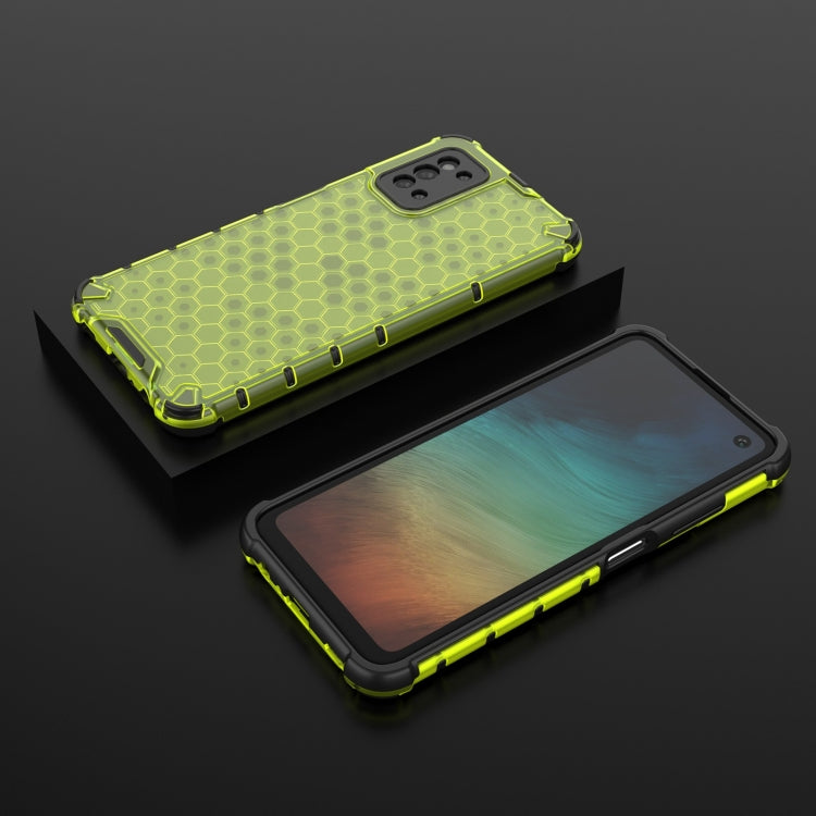 For Samsung Galaxy F52 5G Shockproof Honeycomb PC + TPU Case with Neck Lanyard