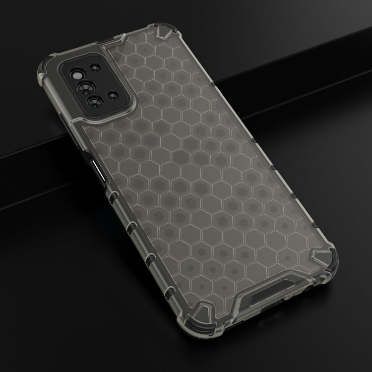 For Samsung Galaxy F52 5G Shockproof Honeycomb PC + TPU Case with Neck Lanyard