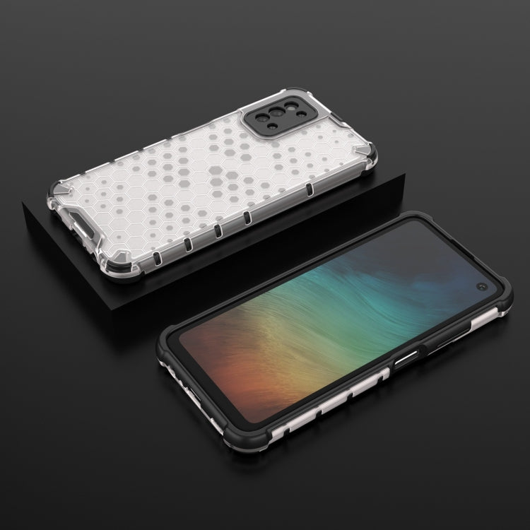 For Samsung Galaxy F52 5G Shockproof Honeycomb PC + TPU Case with Neck Lanyard