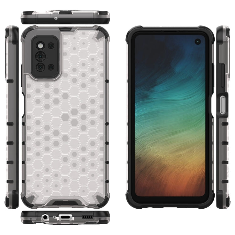For Samsung Galaxy F52 5G Shockproof Honeycomb PC + TPU Case with Neck Lanyard