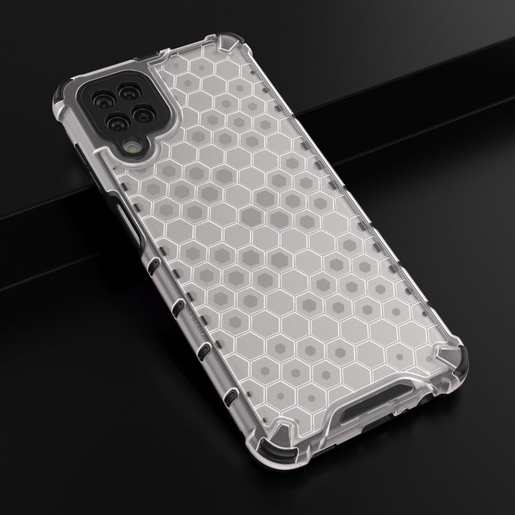 For Samsung Galaxy Galaxy M12 / F12 Shockproof Honeycomb PC + TPU Case with Neck Lanyard