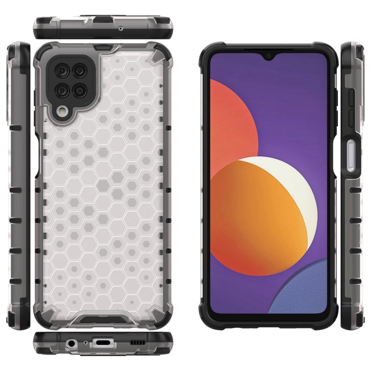 For Samsung Galaxy Galaxy M12 / F12 Shockproof Honeycomb PC + TPU Case with Neck Lanyard