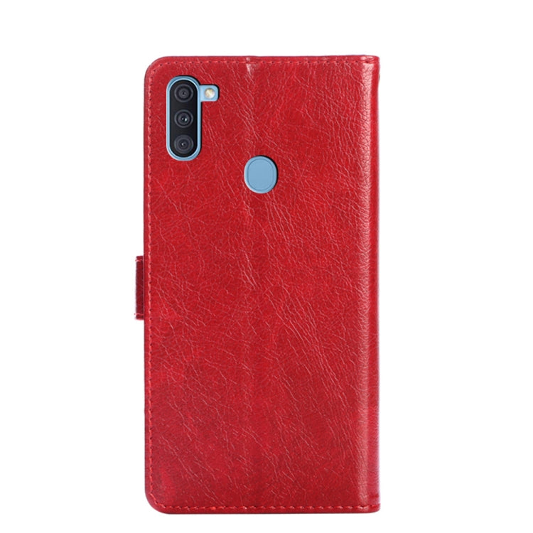 For Samsung Galaxy A11 EU Version Zipper Bag PU + TPU Horizontal Flip Leather Case with Holder & Card Slot & Wallet & Lanyard