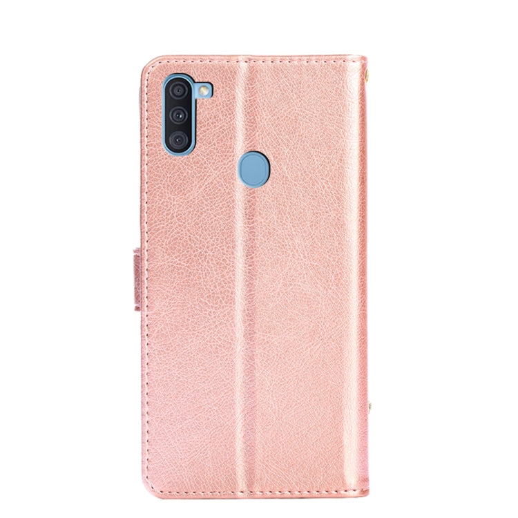 For Samsung Galaxy A11 EU Version Zipper Bag PU + TPU Horizontal Flip Leather Case with Holder & Card Slot & Wallet & Lanyard